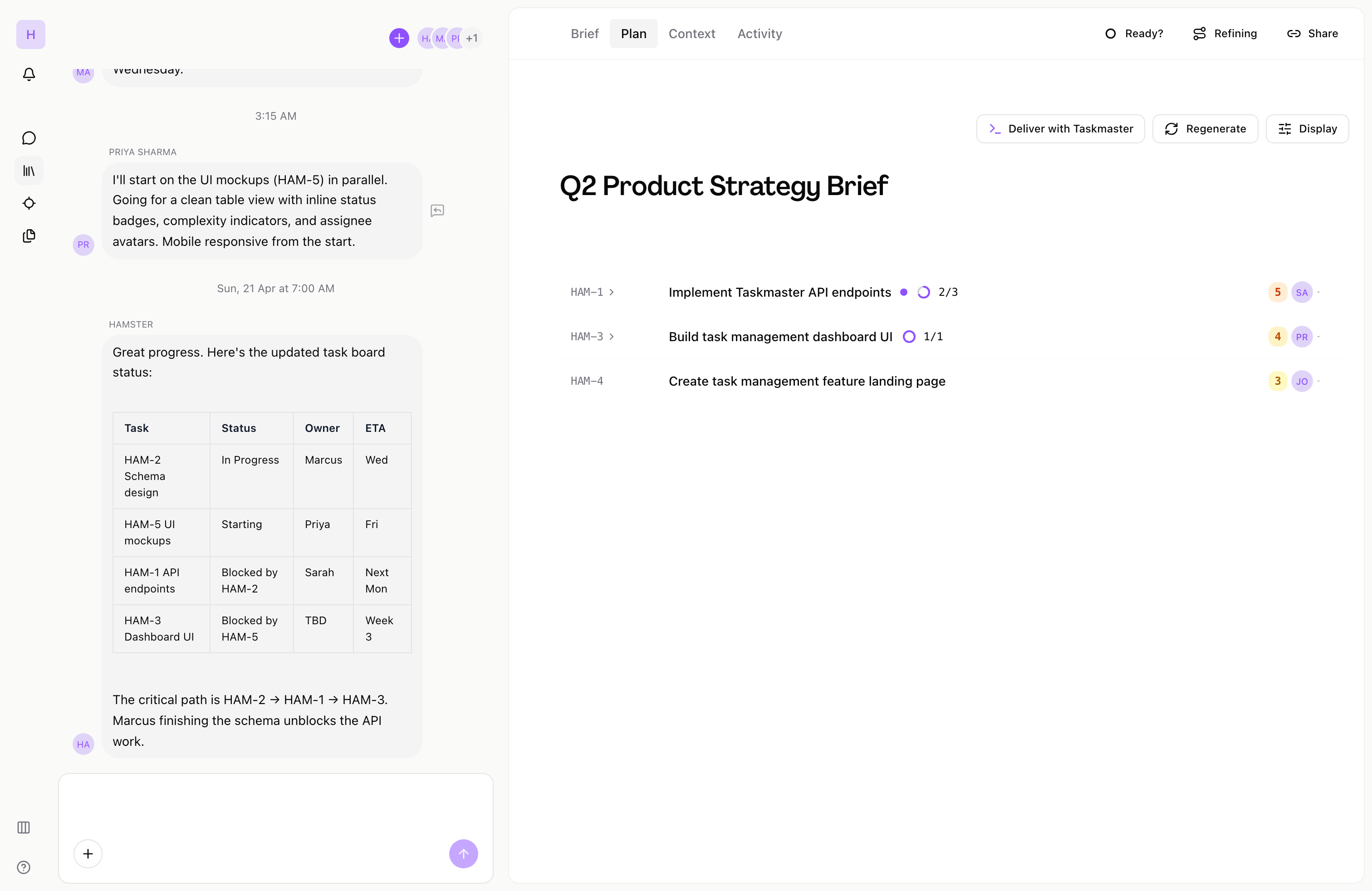 AI-generated plan in Hamster Studio