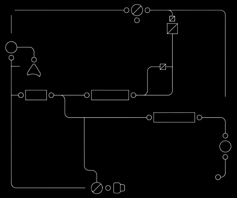 Network of connected nodes representing integrations