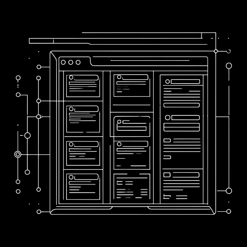 Abstract line art representing single-click claude desktop install, task metadata, and loop verbose mode